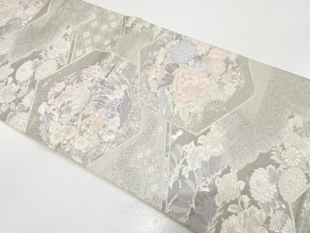 JAPANESE FUKURO OBI / WOVEN FLORAL CART
